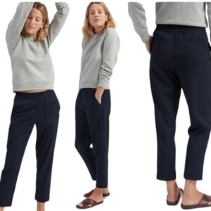Everlane Easy Pant Black GoWeave 100% Wool Elastic Waist Straight Leg Ankle 10